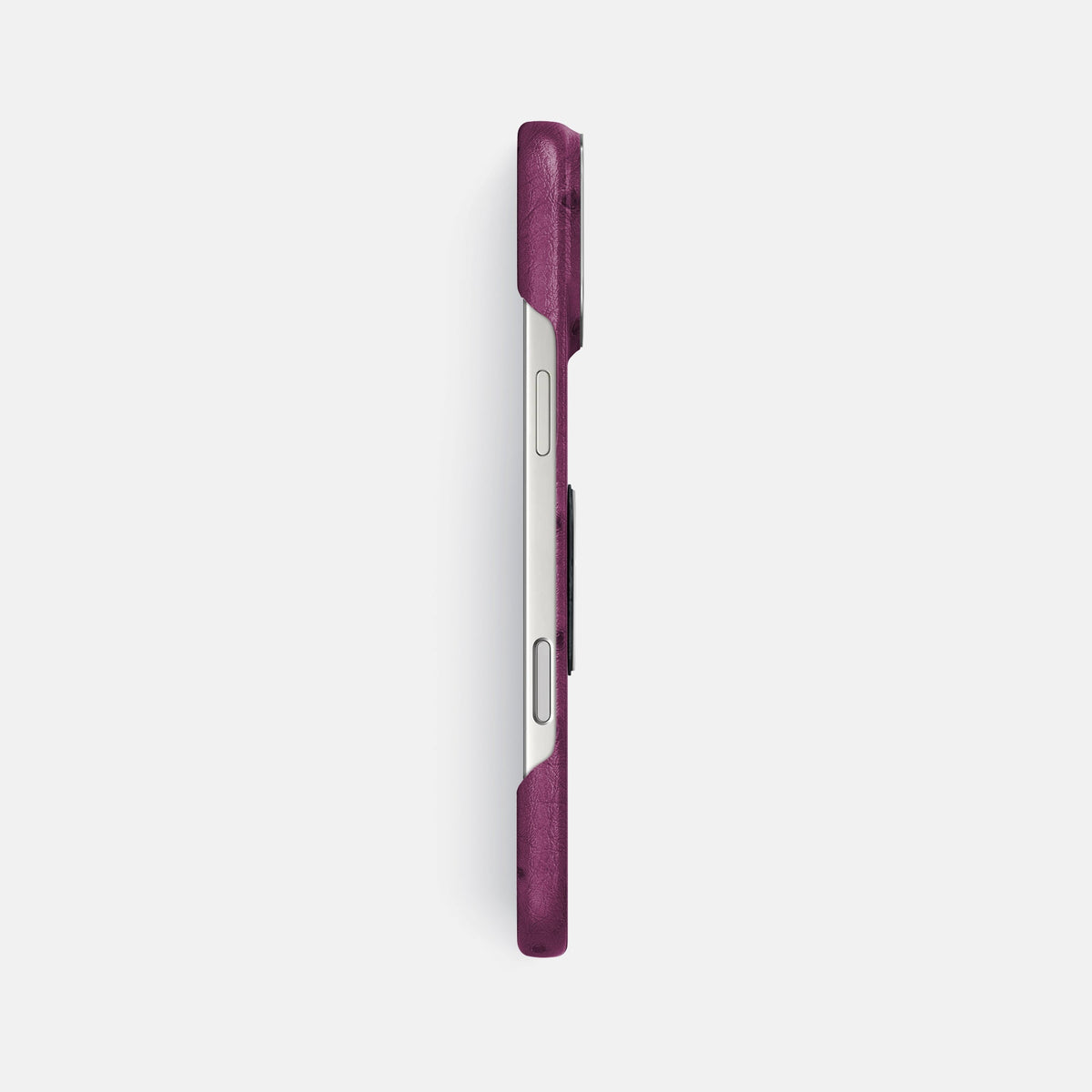 Classic Case With Titanium Skull For iPhone 18 Pro Max In Ostrich -3 | Purple-Steel