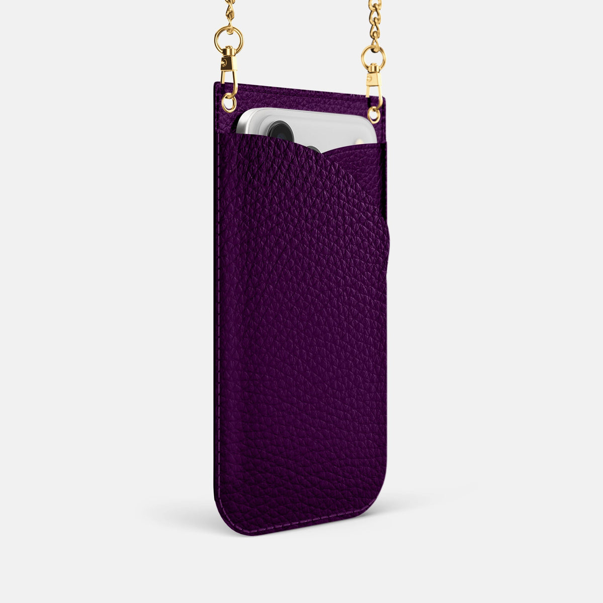 Crossbody Bag For iPhone 18 Pro In Calf -2 | Violet-Gold