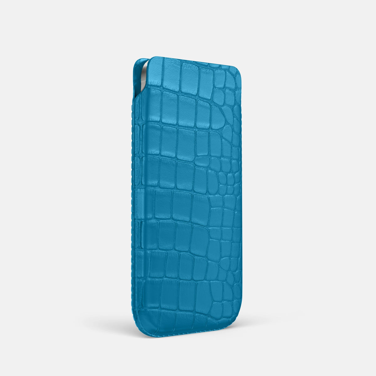 Pouch Case For iPhone 18 Pro In Alligator -2 | Curaçao-Blue