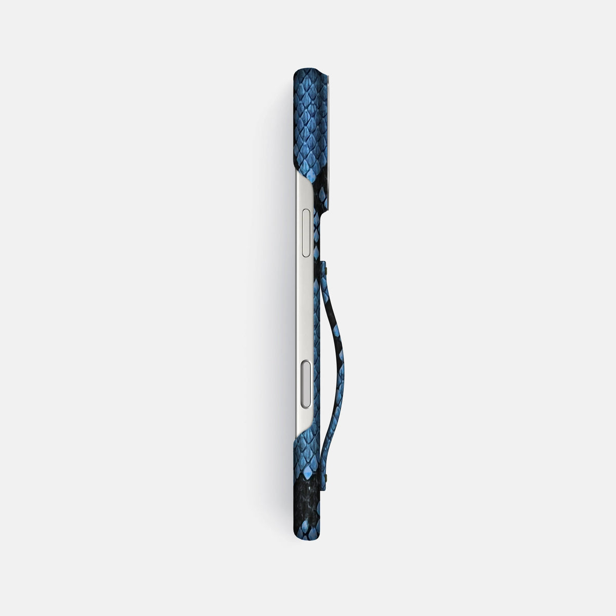Finger Case For iPhone 18 Pro Max In Deluxe Python -3 | Blue-Jeans-Steel
