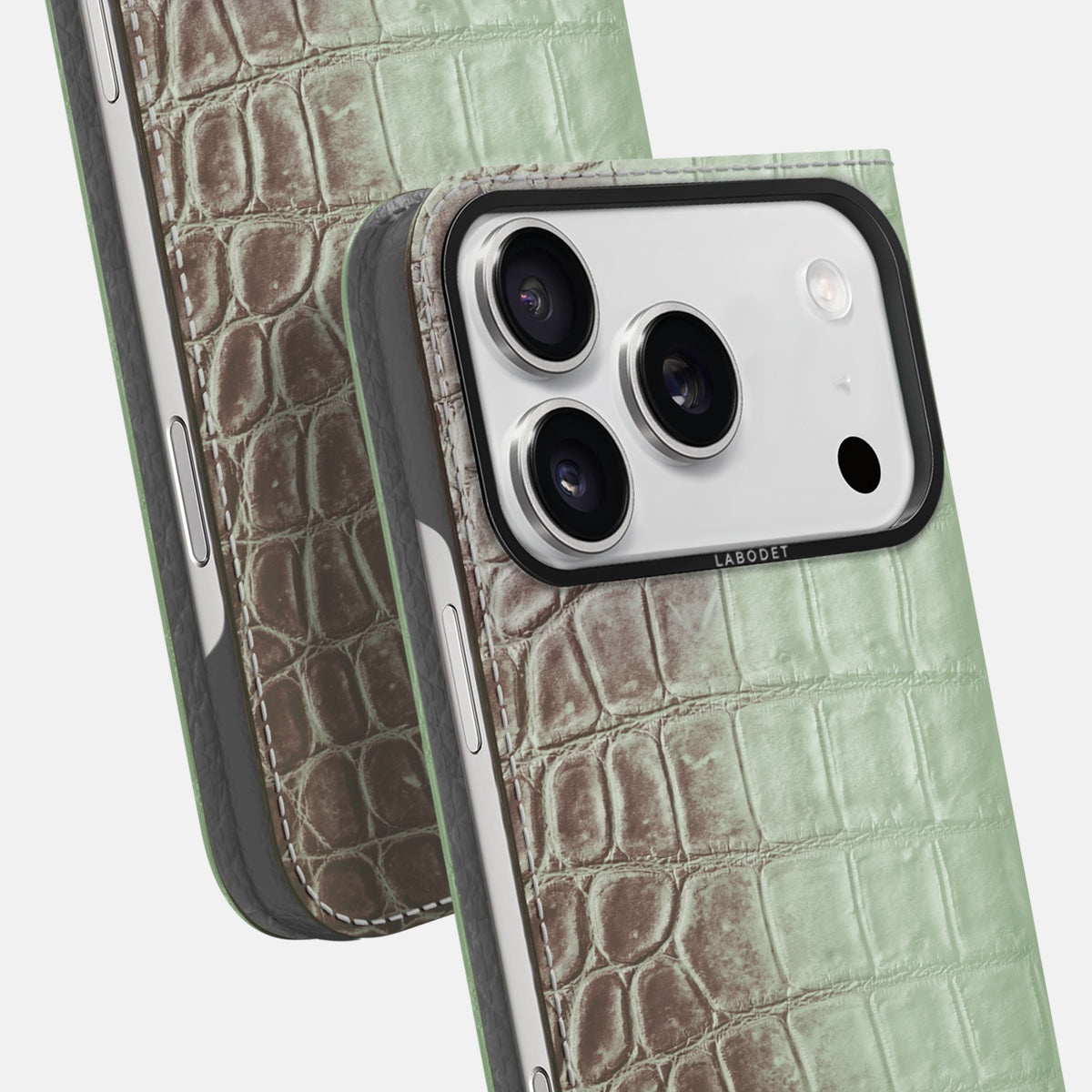 Folio Case For iPhone 17 Pro Max In Himalayan Crocodile -5 | Pistachio-Black
