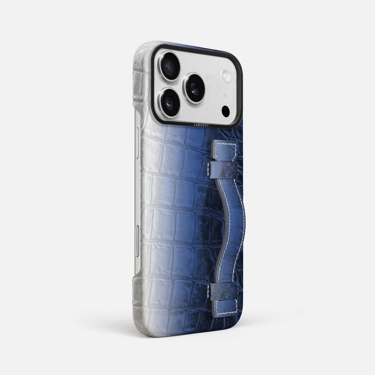 Handle Case For iPhone 17 Pro Max In Himalayan Crocodile -2 | Navy-Blue-Black