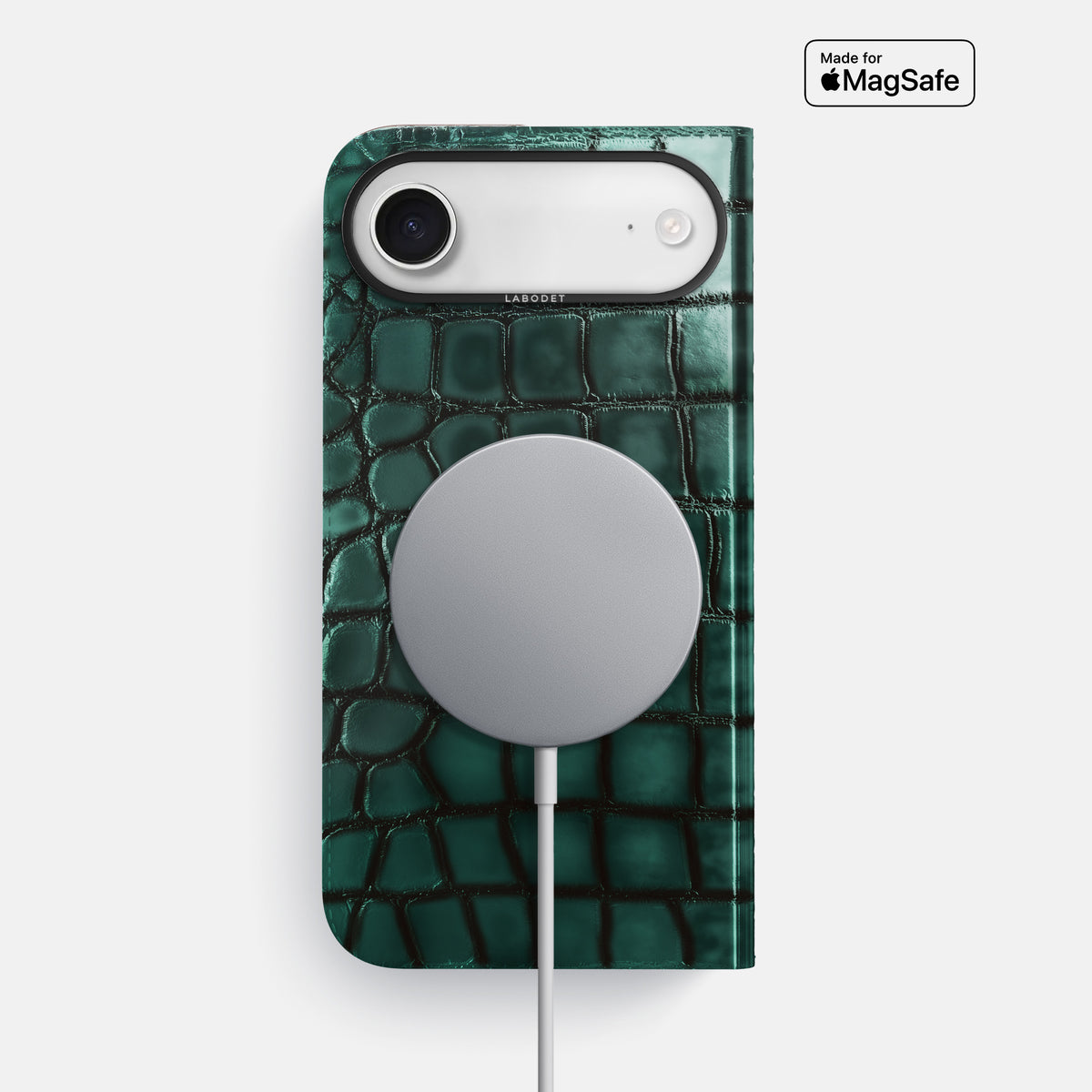 Folio Case For iPhone 17 Air In Patina Alligator -3 | Green-Black