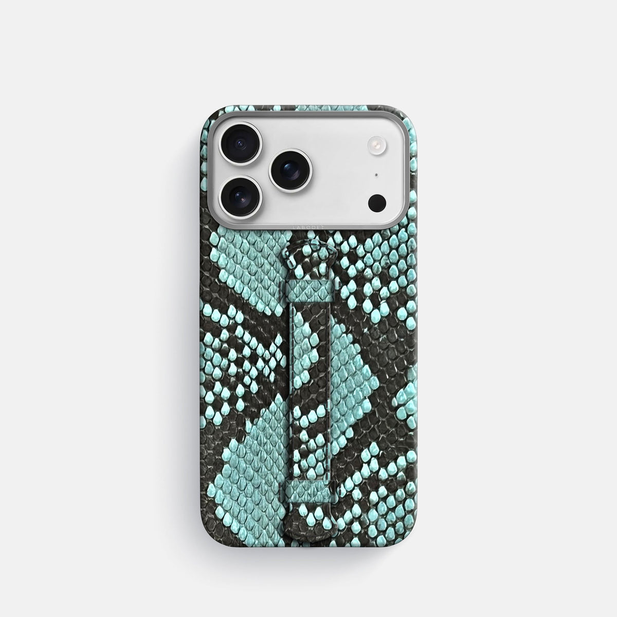 Center Handle For iPhone 18 Pro In Deluxe Python -1 | Blue-Lagoon-Steel