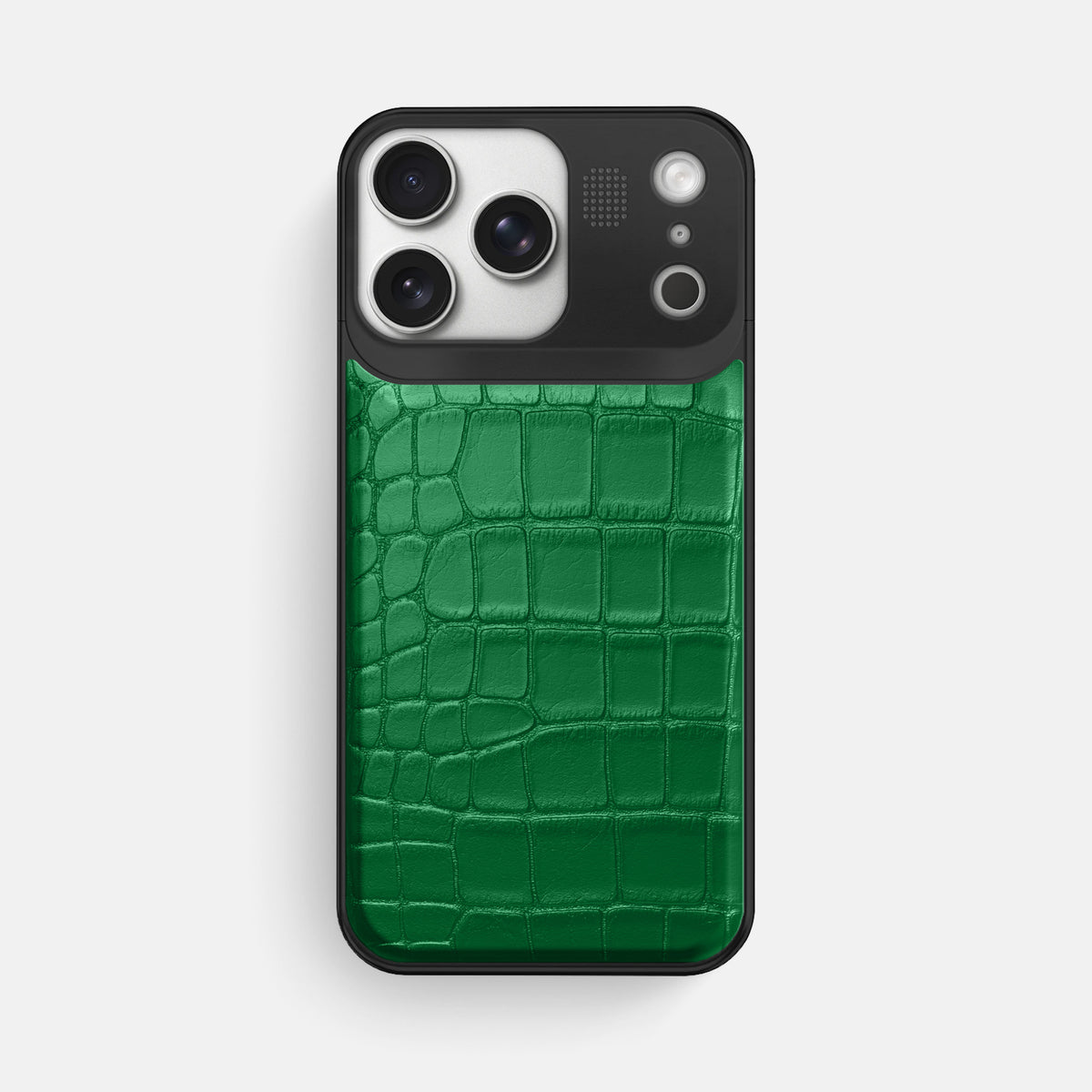 Metal Case For iPhone 17 Pro Max In Alligator -1 | Forest-Green-Black