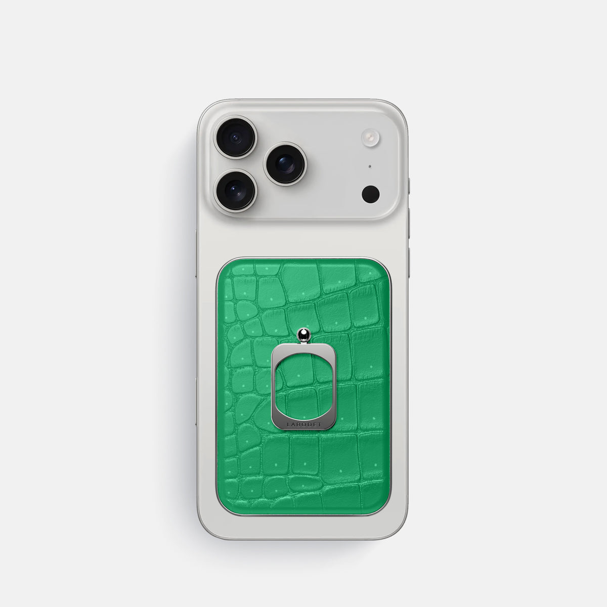MagSafe Ring For iPhone 17 Pro In Porosus Crocodile -2 | Cactus-Green-Steel