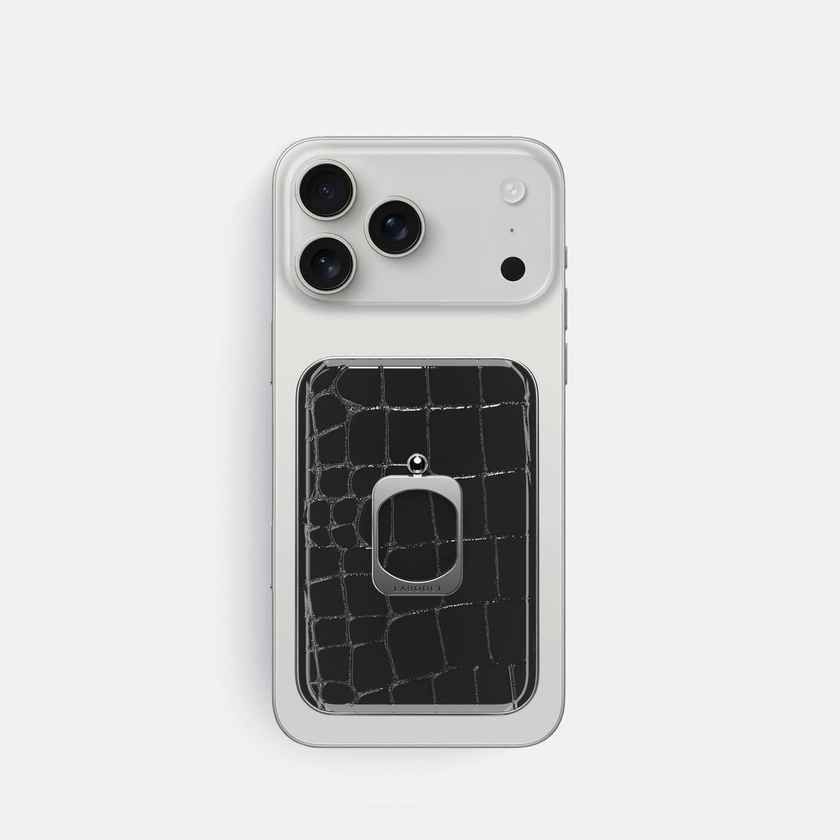 MagSafe Ring For iPhone 18 Pro In Shiny Alligator -2 | Black-Steel