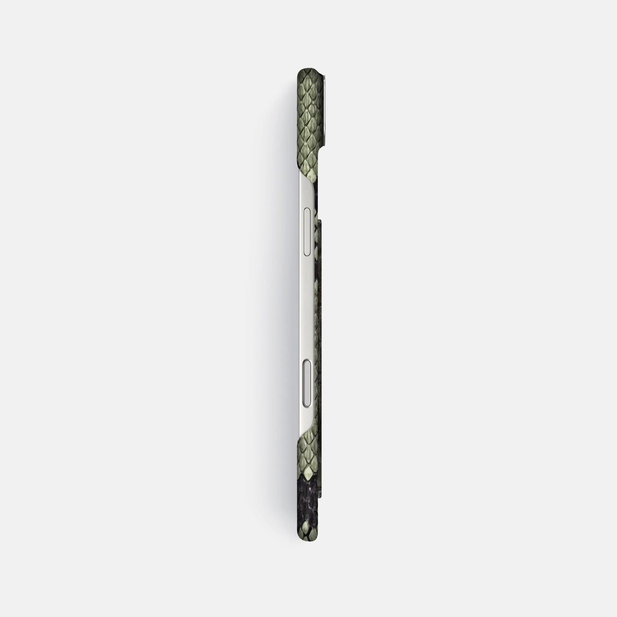 Classic Case With Carbon Dragon For iPhone 17 Air In Deluxe Python -3 | Army-Green-Steel