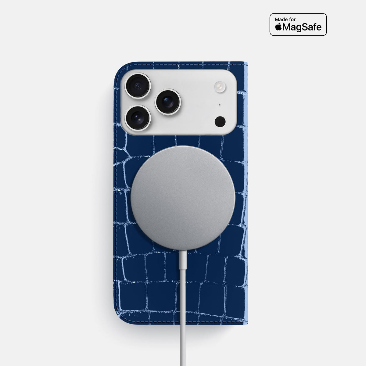 Folio Slim Case For iPhone 18 Pro In Shiny Alligator -3 | Mediterranean