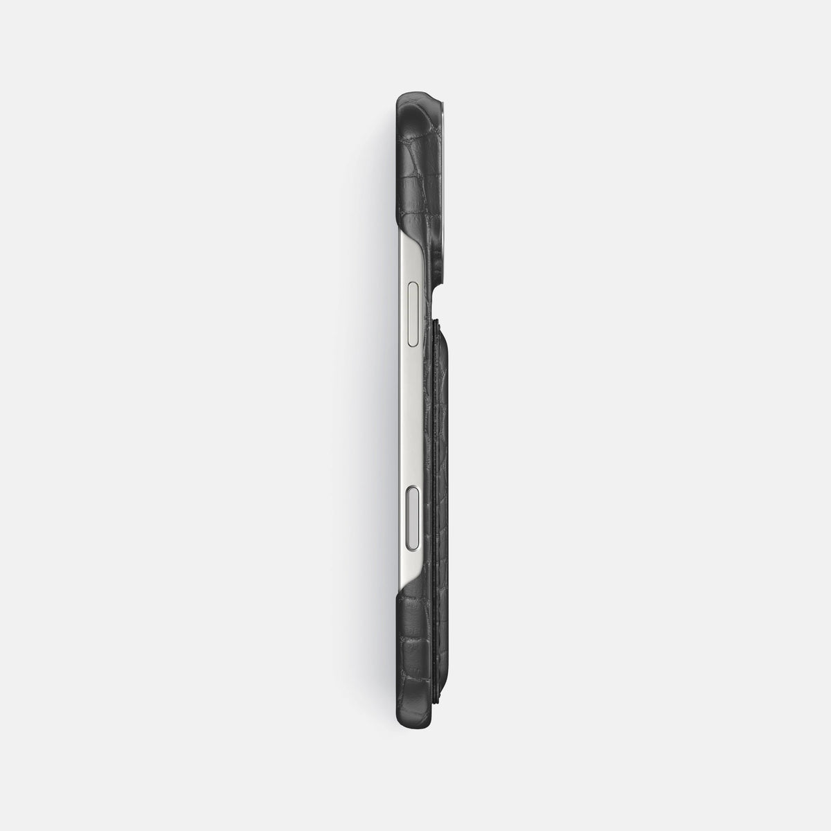 Double Card Case For iPhone 18 Pro Max In Alligator -3 | Grey-Steel