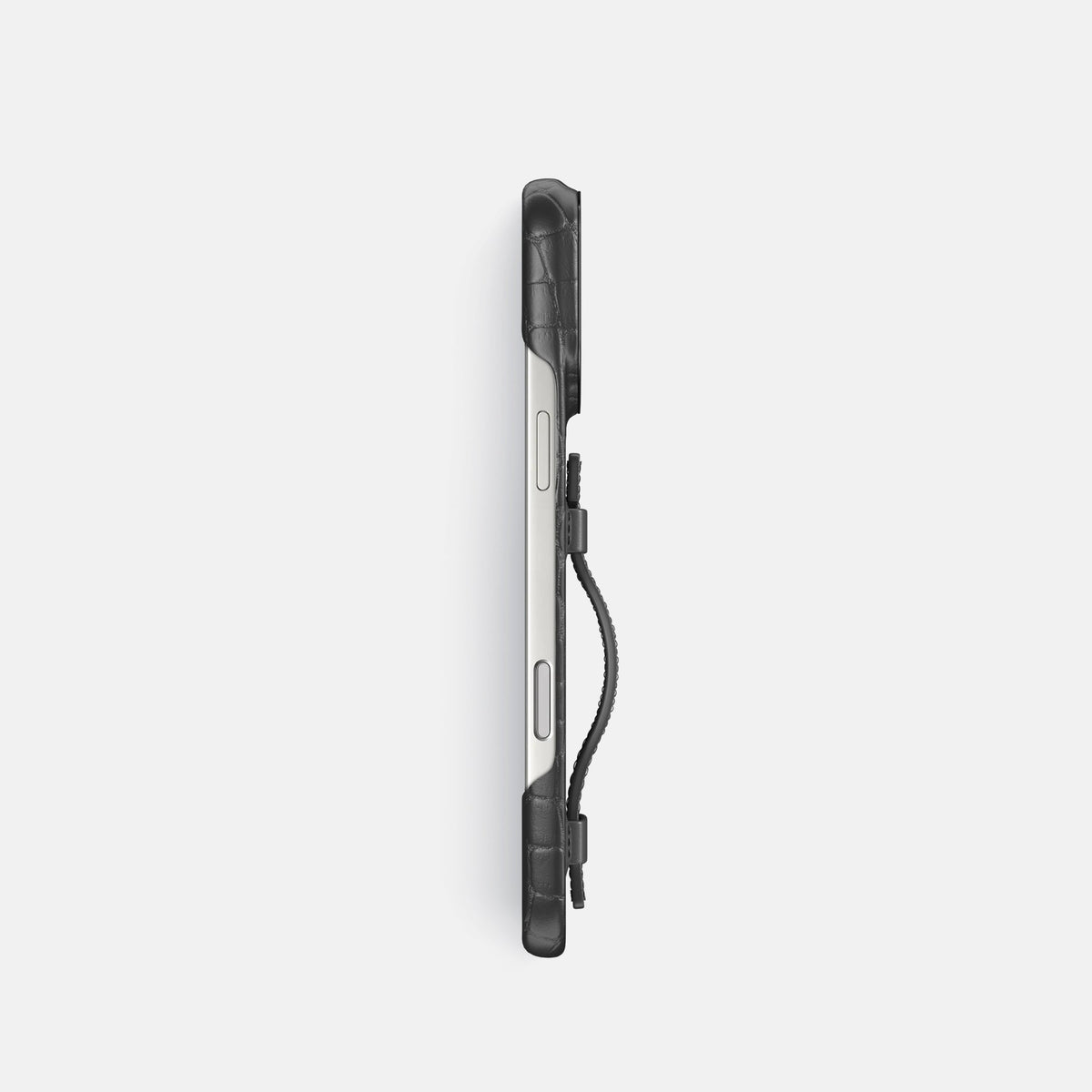 Handle Case For iPhone 18 Pro In Alligator -3 | Grey-Black