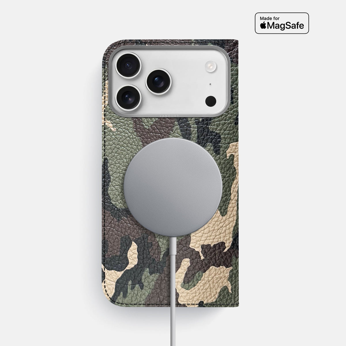 Folio Case For iPhone 18 Pro Max In Calf -3 | Camouflage-Steel