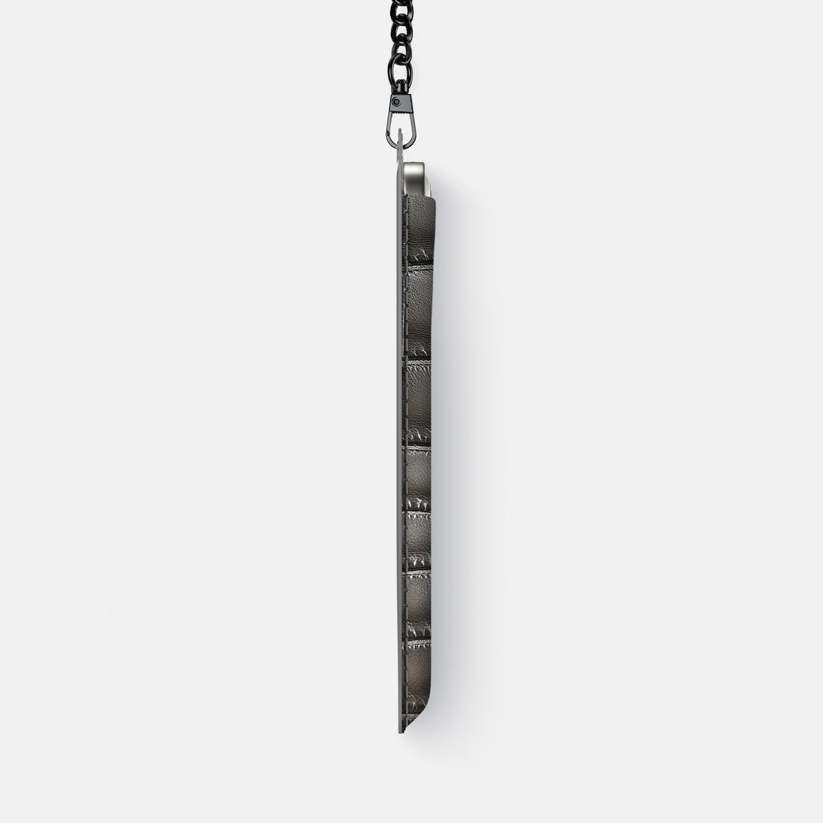 Crossbody Bag For iPhone 17 Pro Max In Patina Alligator -4 | Grey-Black