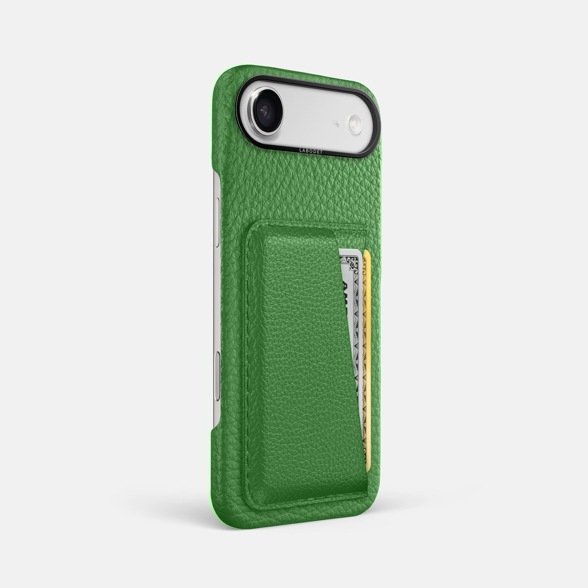 Double Card Case For iPhone 17 Air In Calf -2 | Herb-Black
