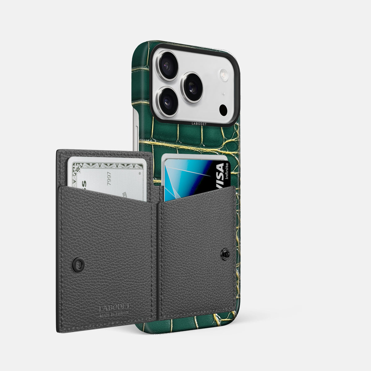 Bi-Fold Case For iPhone 18 Pro Max In Patina Alligator -2 | Cambridge-Black
