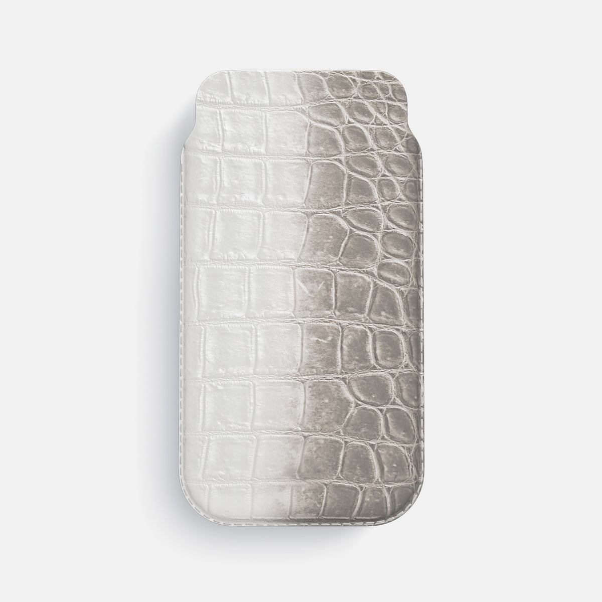 Pouch Case For iPhone 17 Pro Max In Himalayan Crocodile -1 | Grey