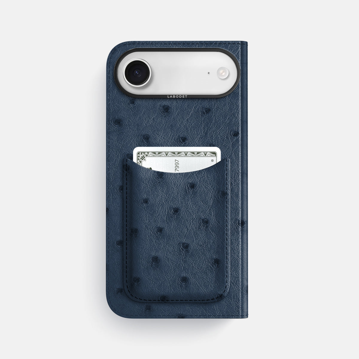 Folio Case with Card For iPhone 17 Air In Ostrich -3 | Navy-Blue-Black