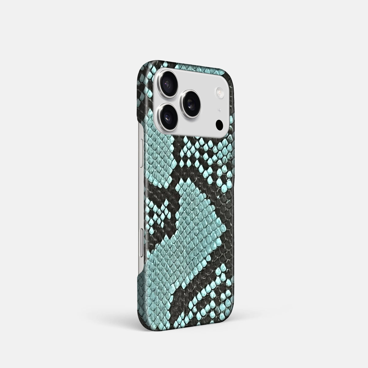 Slim Case For iPhone 18 Pro In Deluxe Python -2 | Blue-Lagoon