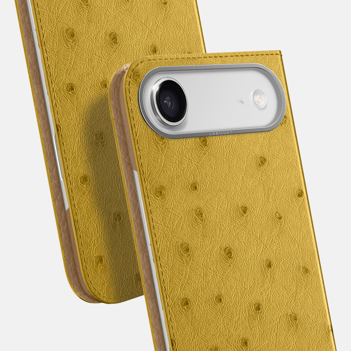 Folio Case For iPhone 17 Air In Ostrich -5 | Gold-Steel