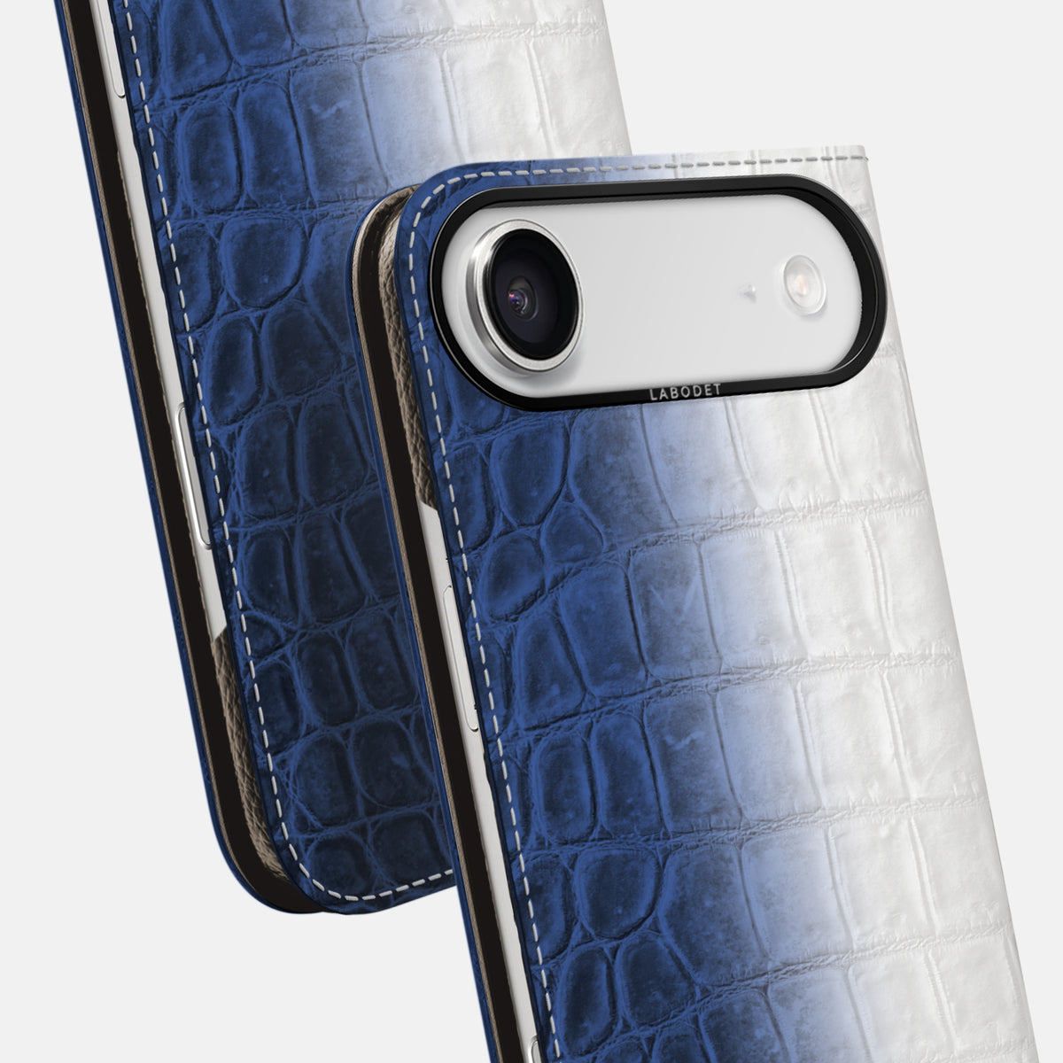 Folio Case For iPhone 17 Air In Himalayan Crocodile -5 | Navy-Blue-Black