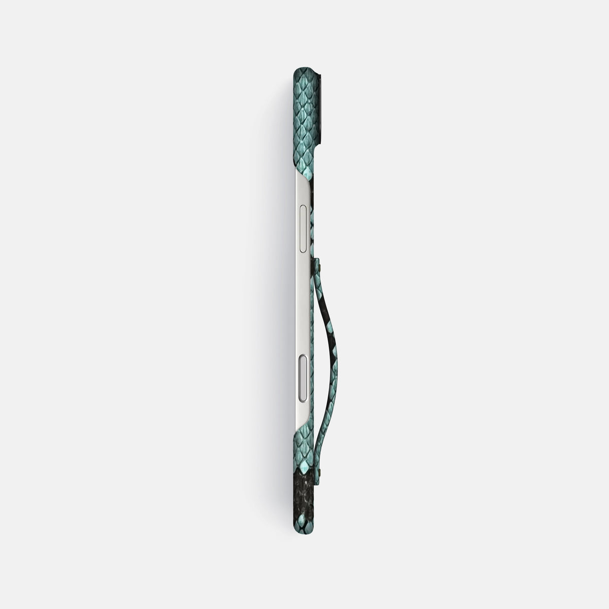 Finger Case For iPhone 17 Air In Deluxe Python -3 | Blue-Lagoon-Black