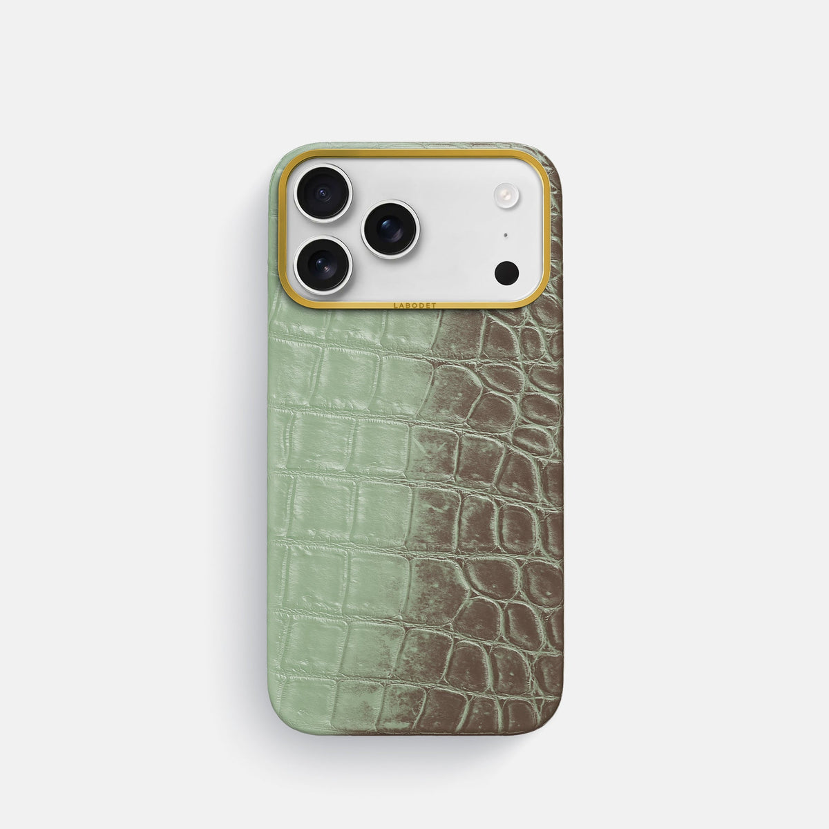 Classic Case For iPhone 18 Pro In Himalayan Crocodile -1 | Pistachio-Gold