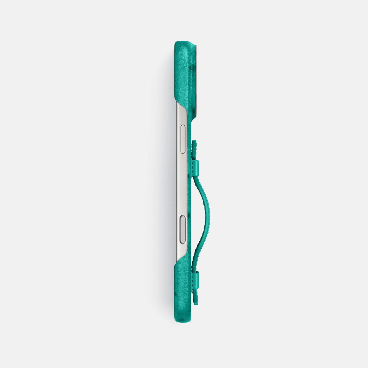 Handle Case For iPhone 17 Pro Max In Ostrich -3 | Turquoise-Steel