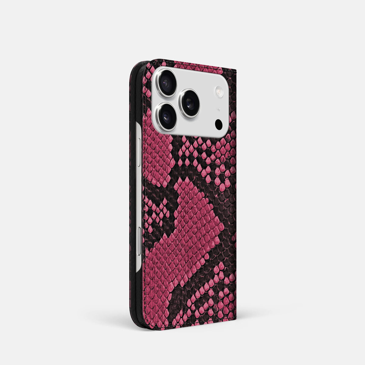 Folio Slim Case For iPhone 18 Pro In Deluxe Python -1 | Burgundy