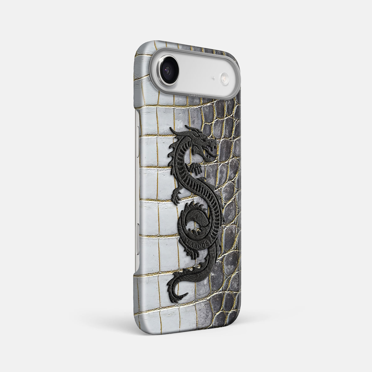 Classic Case With Carbon Dragon For iPhone 17 Air In Himalayan Crocodile -2 | Gold-Steel