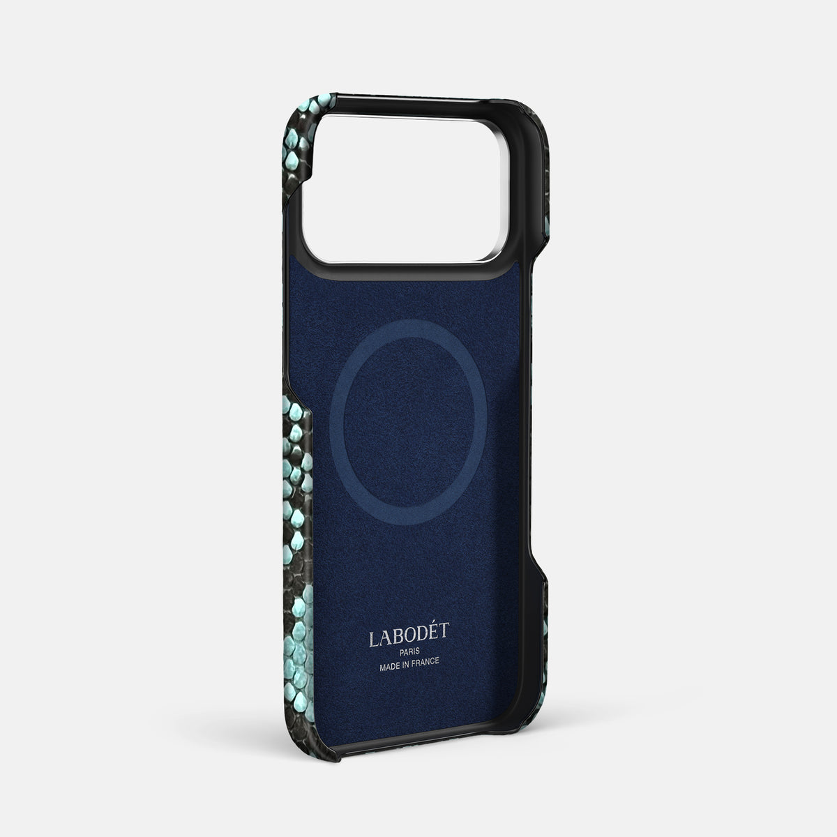 Classic Case For iPhone 17 Pro Max In Deluxe Python -4 | Blue-Lagoon-Steel
