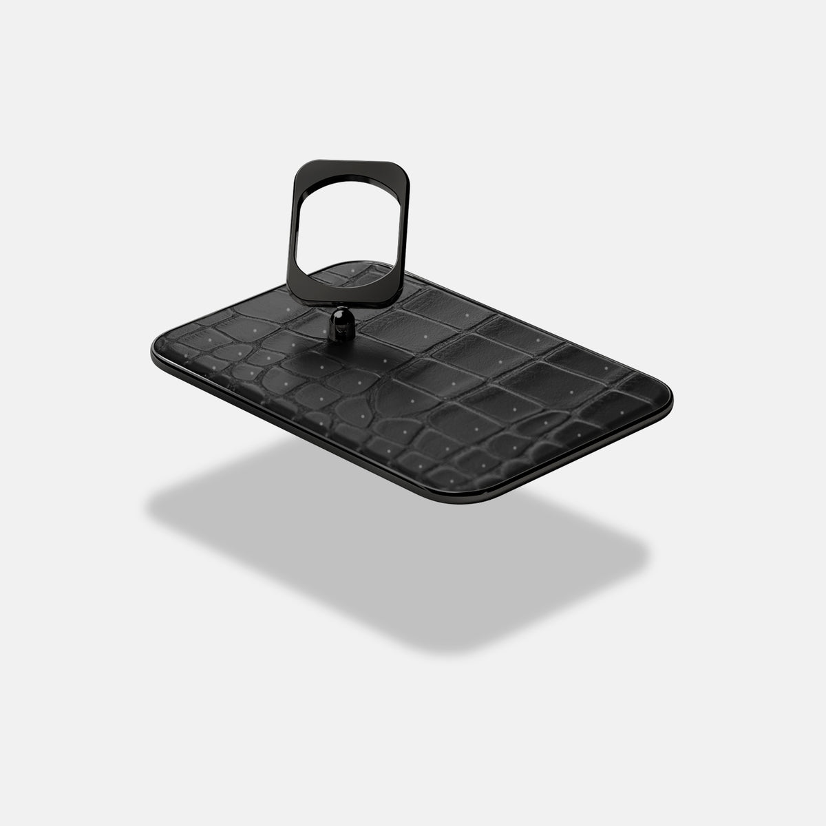 MagSafe Ring For iPhone 17 Air In Porosus Crocodile -4 | Black-Black