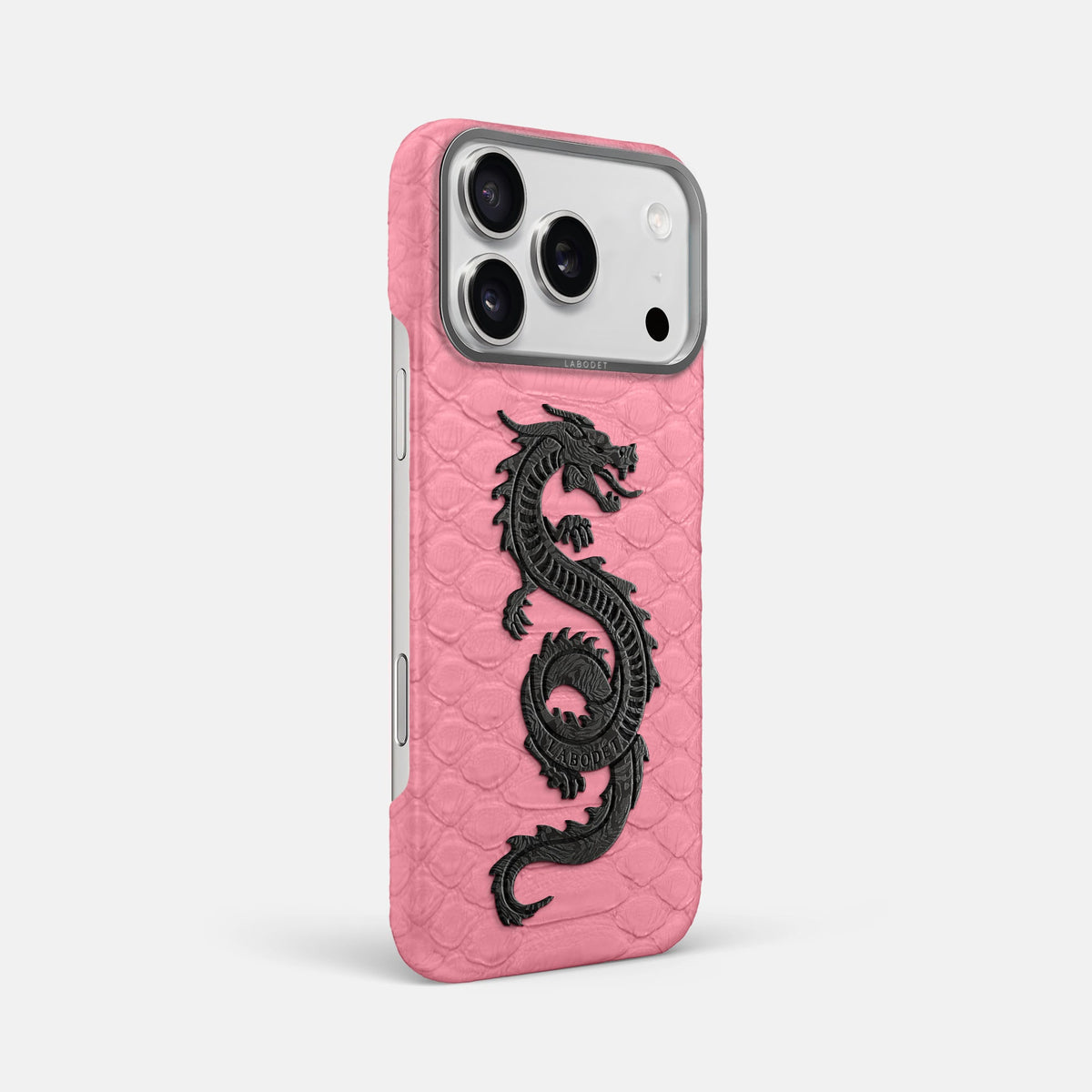 Classic Case With Carbon Dragon For iPhone 18 Pro Max In Python -2 | Pink-Steel