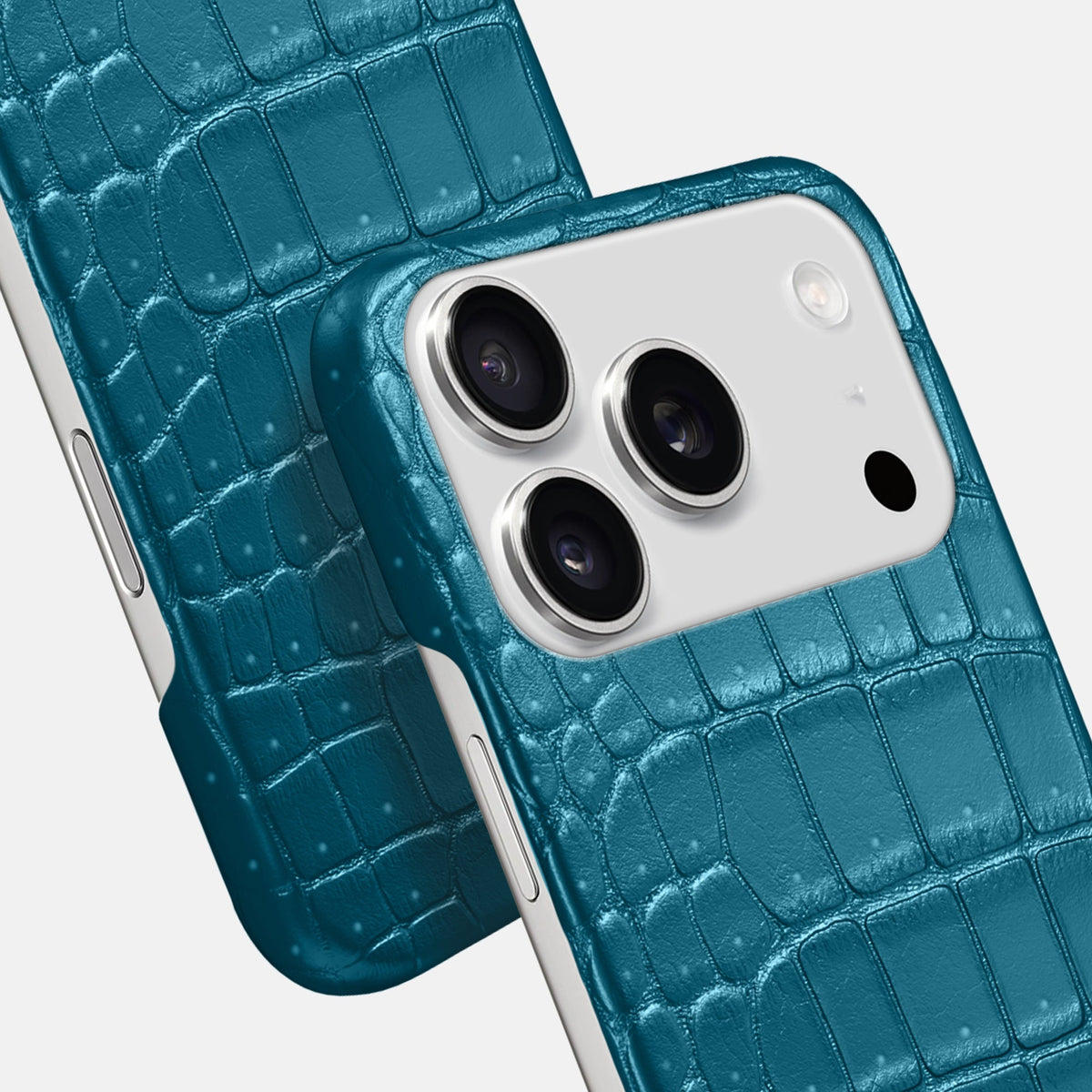 Slim Case For iPhone 18 Pro In Porosus Crocodile -6 | Turquoise