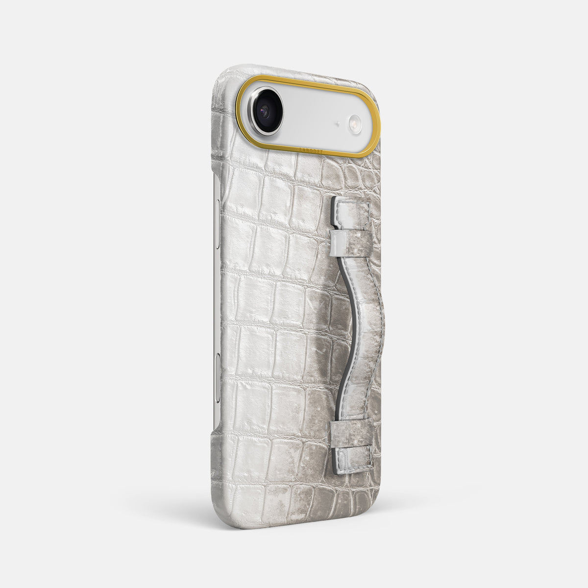 Handle Case For iPhone 17 Air In Himalayan Crocodile -2 | Grey-Gold