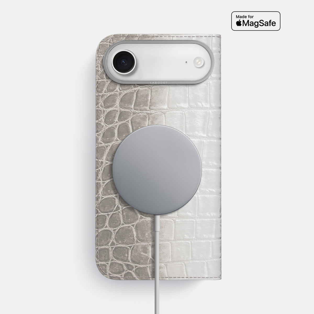 Folio Case For iPhone 17 Air In Himalayan Crocodile -3 | Grey-Steel