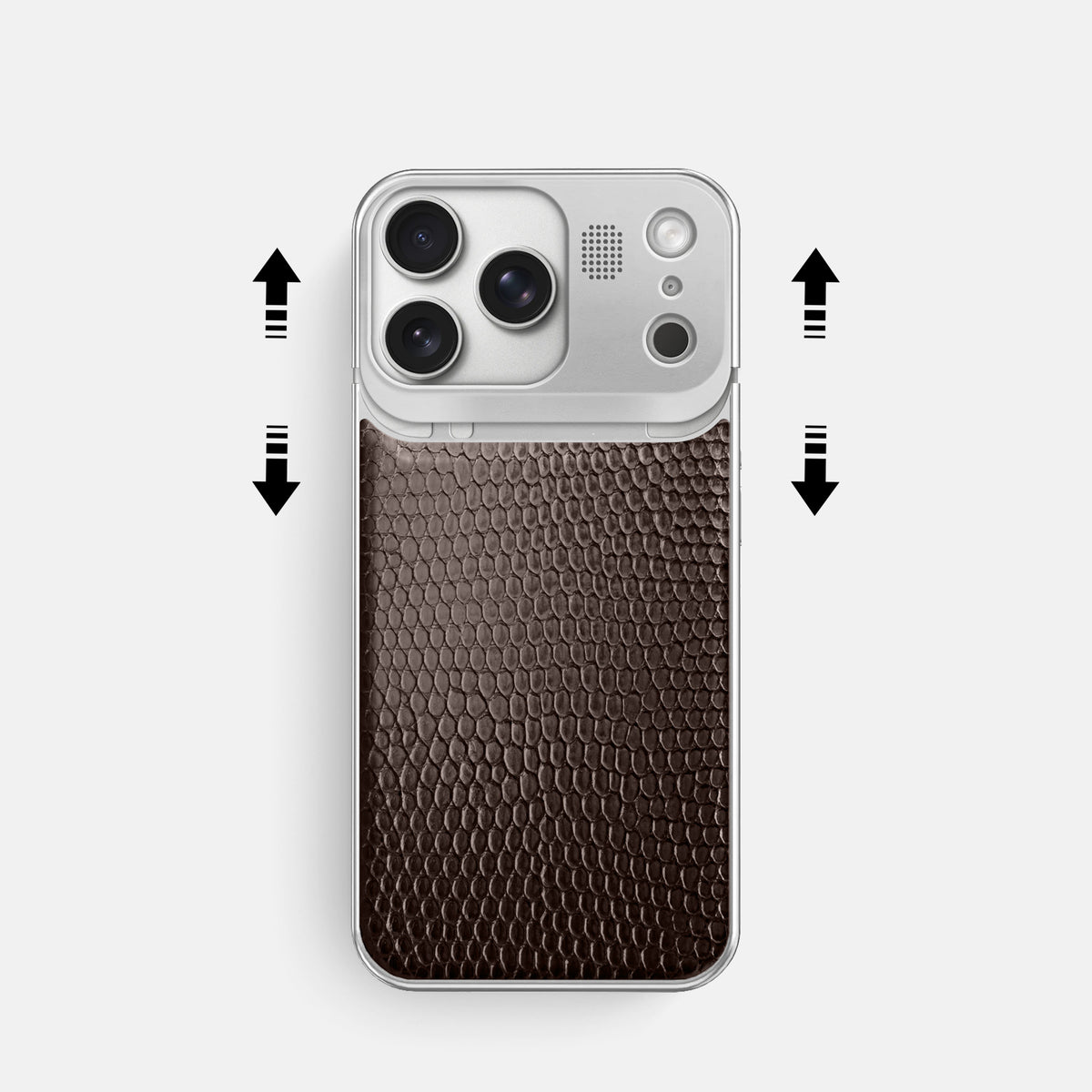 Metal Case For iPhone 17 Pro In Lizard -2 | Brown-Steel