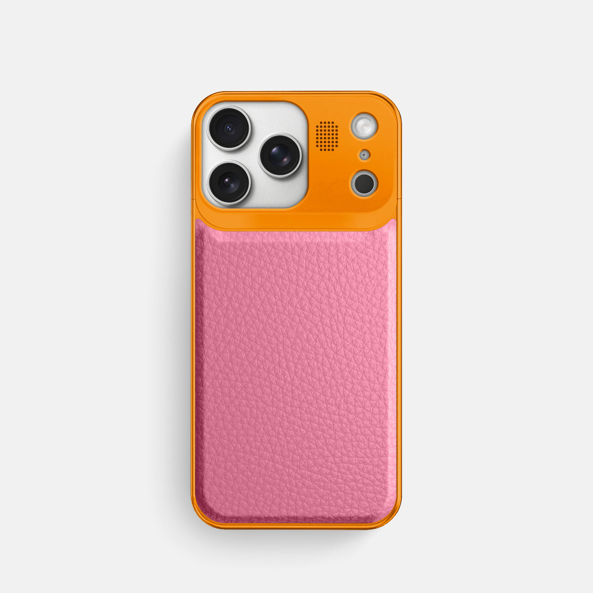 Metal Case For iPhone 17 Pro In Calf -1 | Pink-Orange