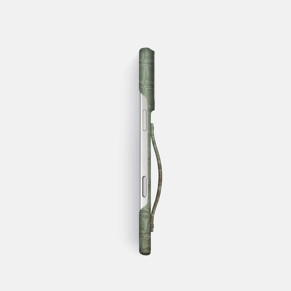 Finger Case For iPhone 18 Pro In Himalayan Crocodile -3 | Pistachio-Steel