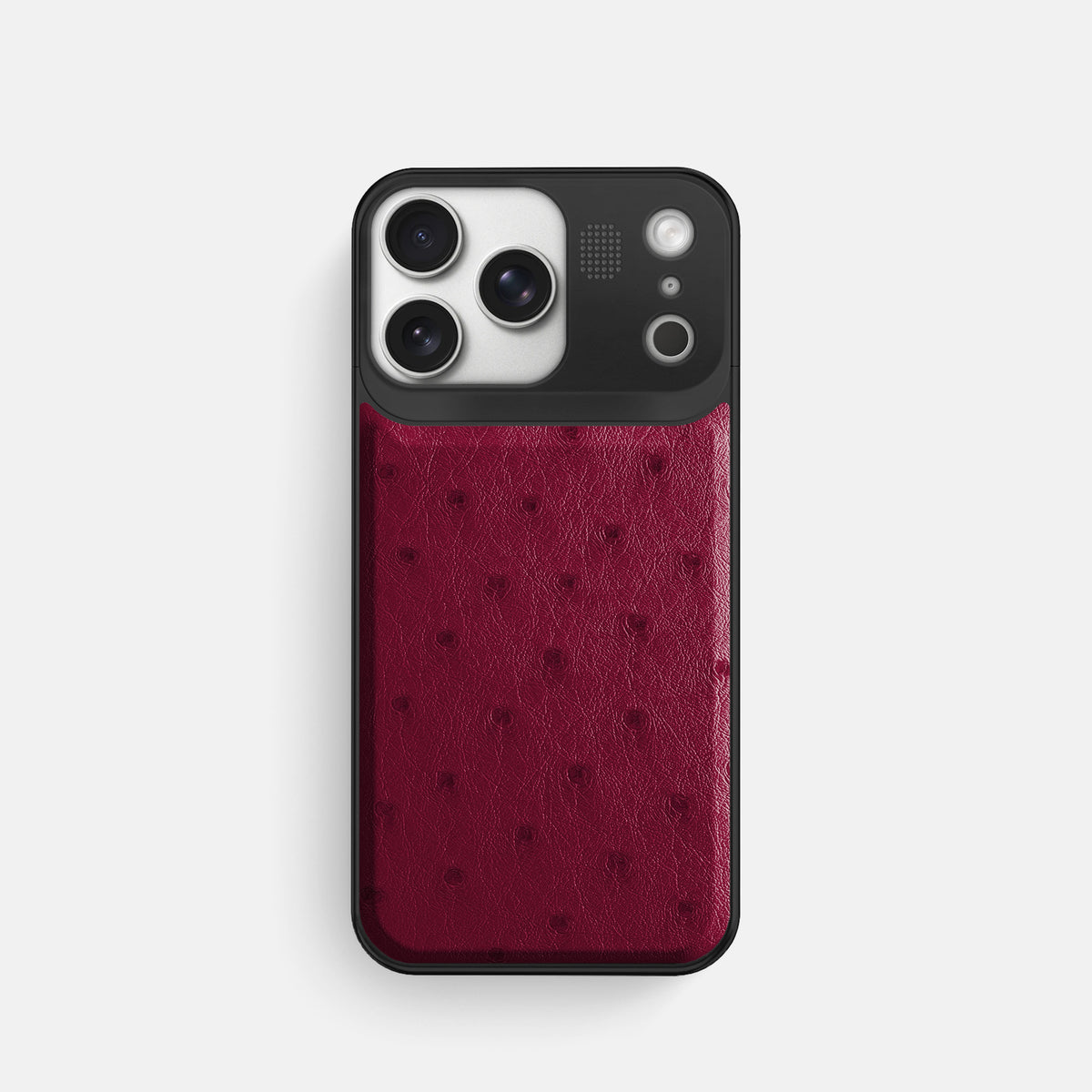 Metal Case For iPhone 17 Pro In Ostrich -1 | Bordeaux-Black