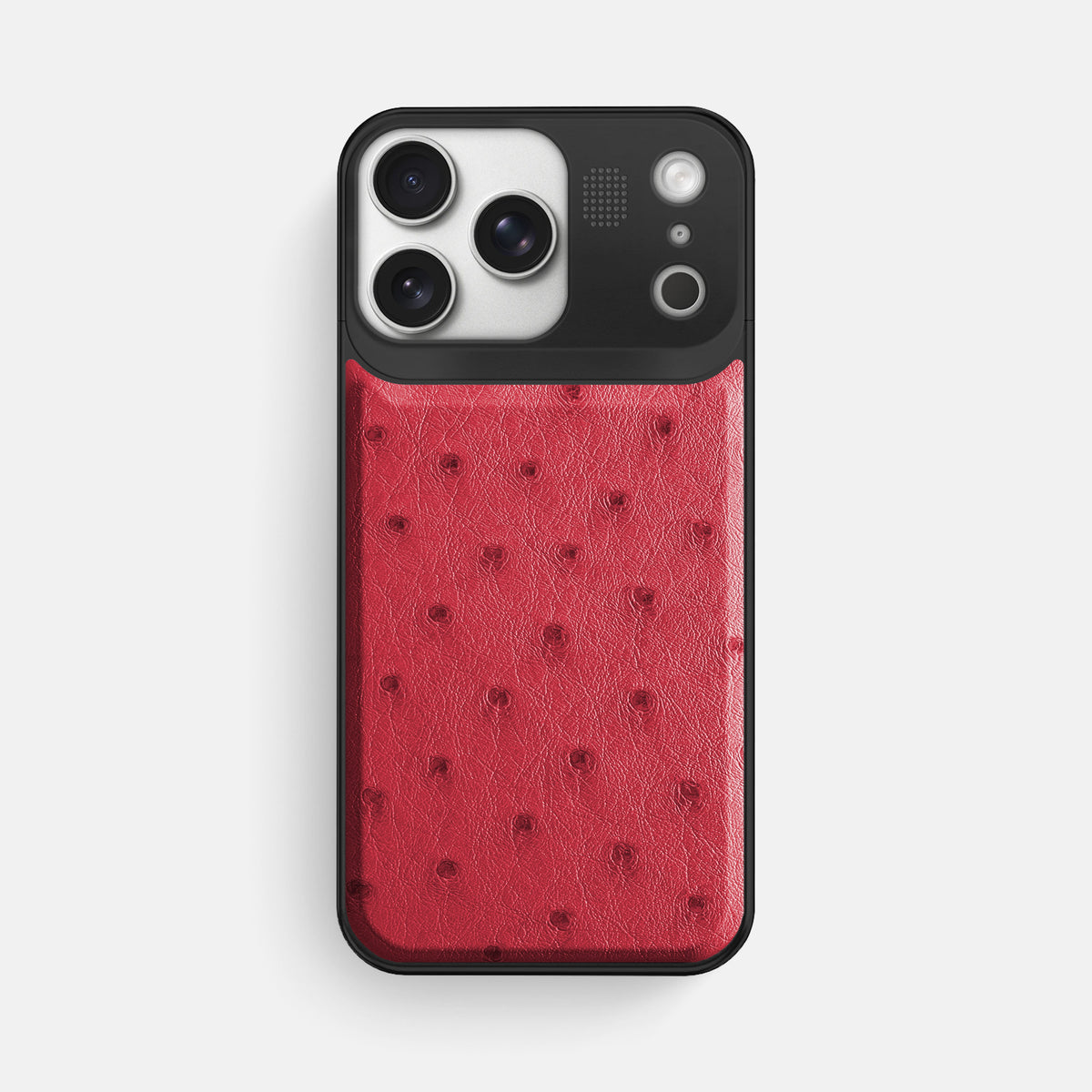 Metal Case For iPhone 17 Pro Max In Ostrich -1 | Red-Black