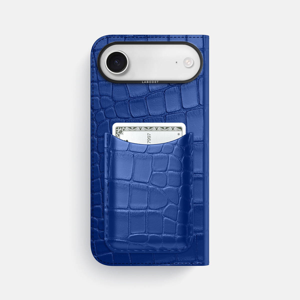 Folio Case with Card For iPhone 17 Air In Alligator -3 | Royal-Blue-Black
