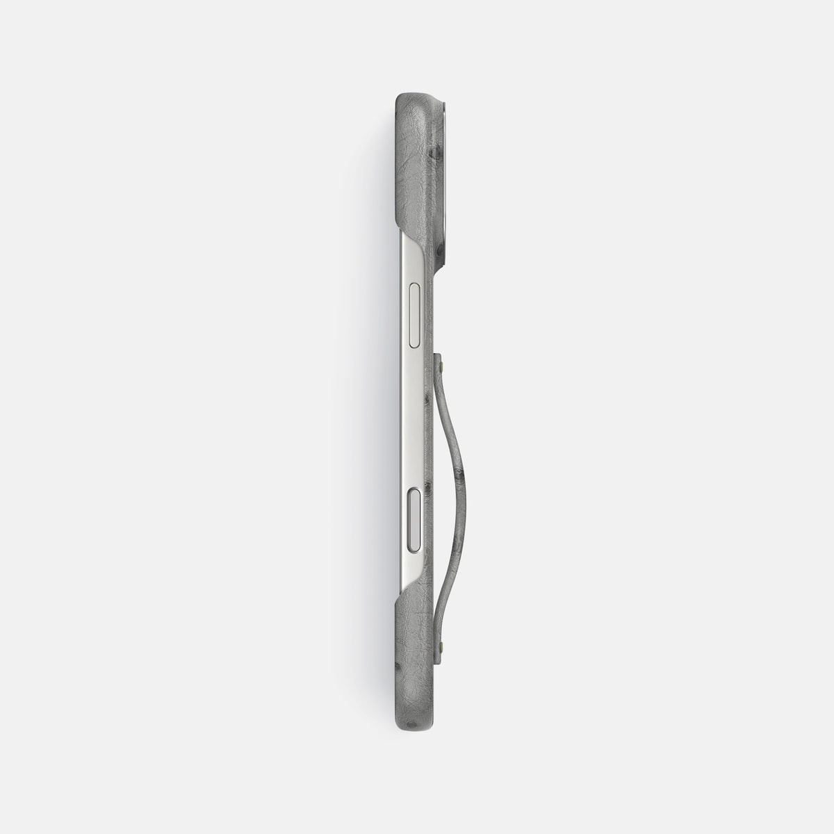 Finger Case For iPhone 17 Pro Max In Ostrich -3 | Silver-Steel