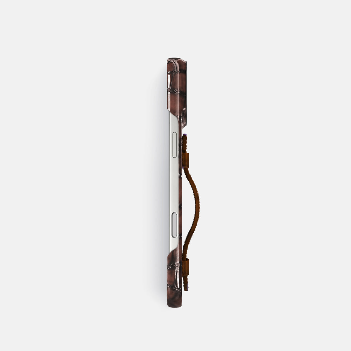 Center Handle For iPhone 17 Pro In Patina Alligator -2 | Havana-Brown-Black