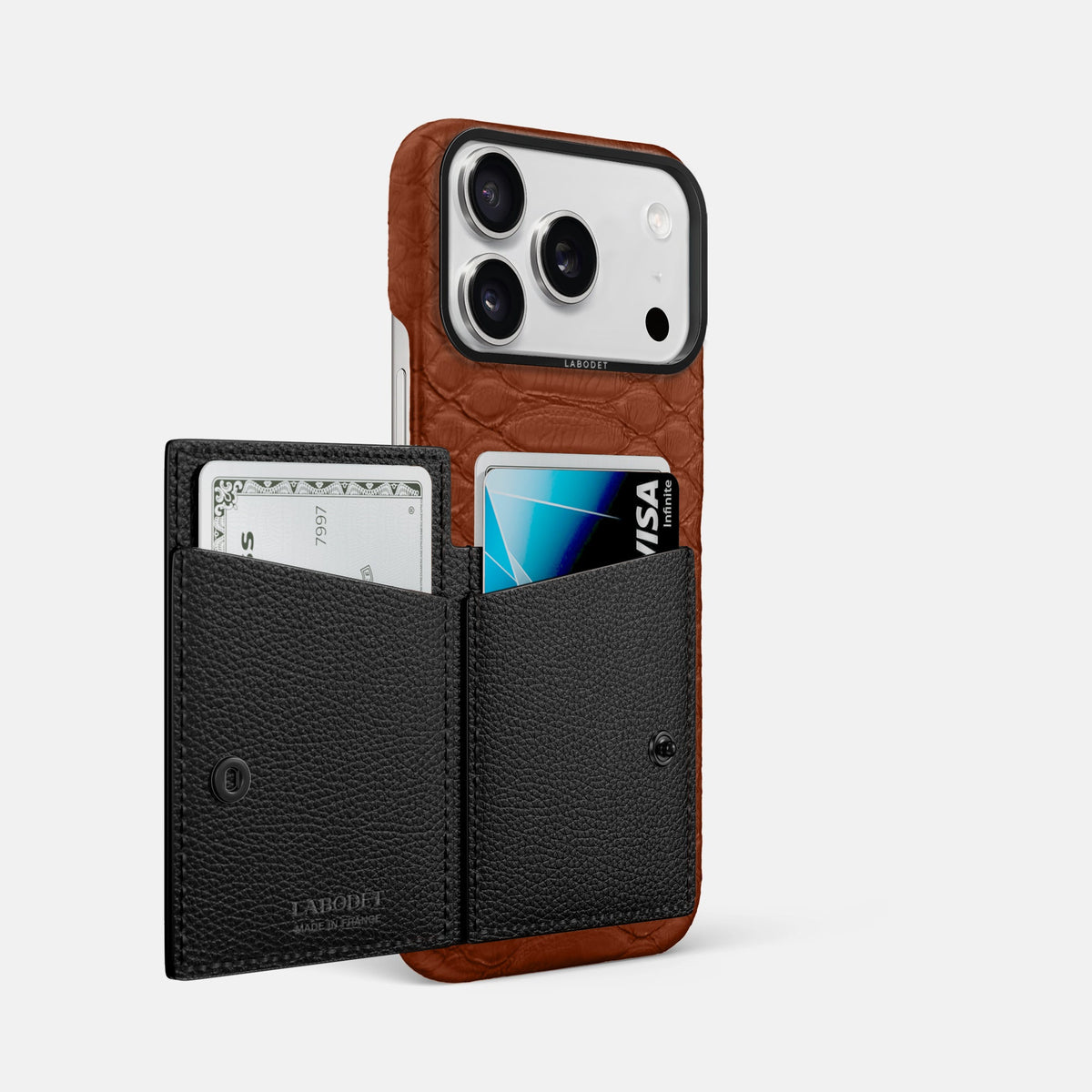 Bi-Fold Case For iPhone 18 Pro Max In Python -2 | Medium-Brown-Black