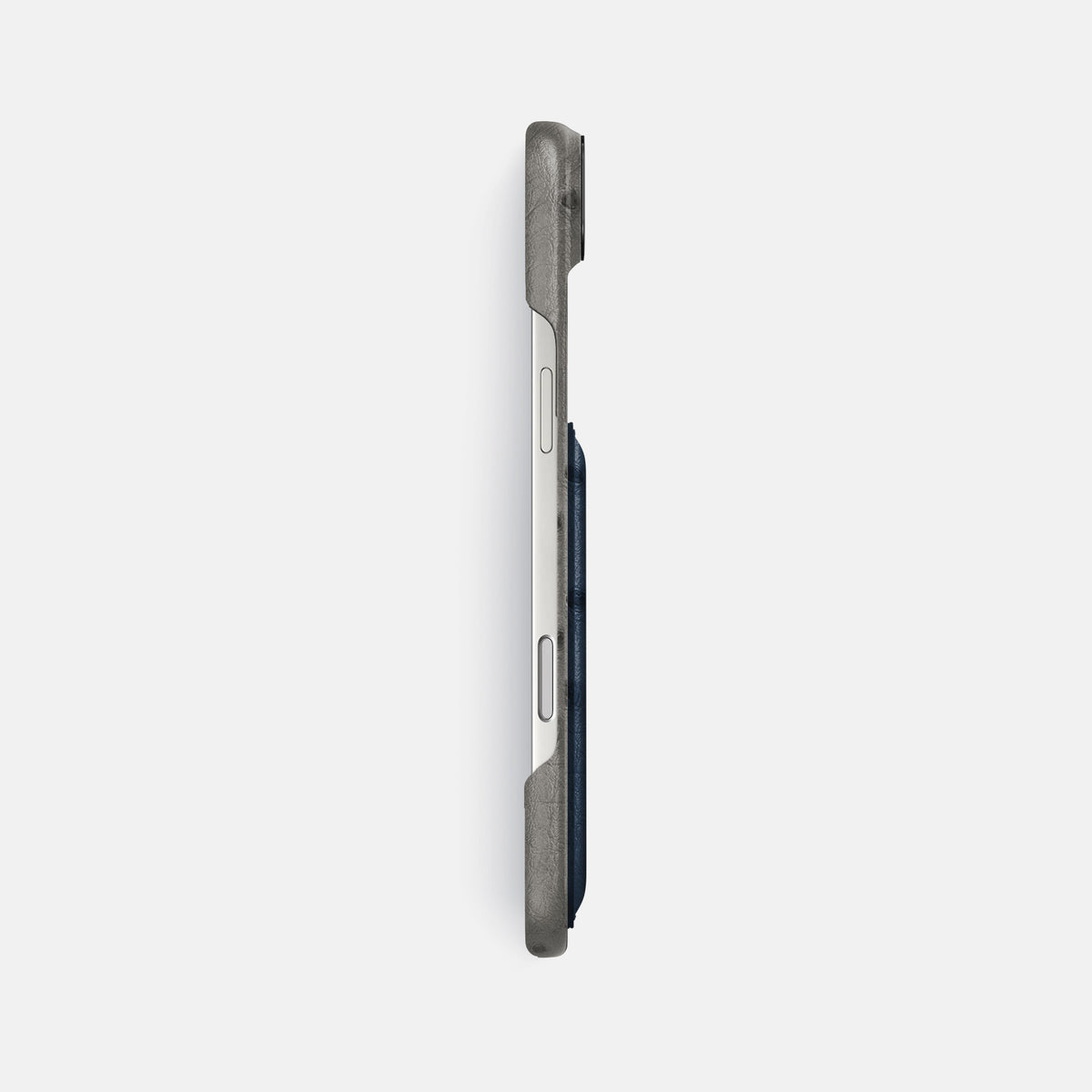 Double Card Case Coloré For iPhone 17 Air In Ostrich -3 | Grey-Black