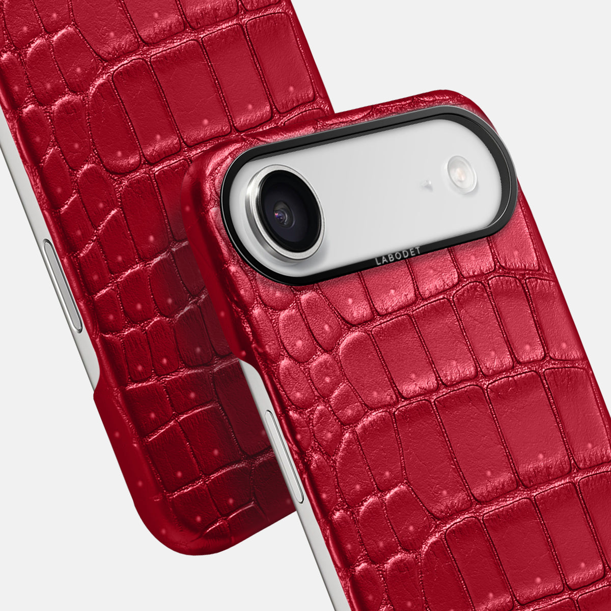 Classic Case For iPhone 17 Air In Porosus Crocodile -6 | Burgundy-Black