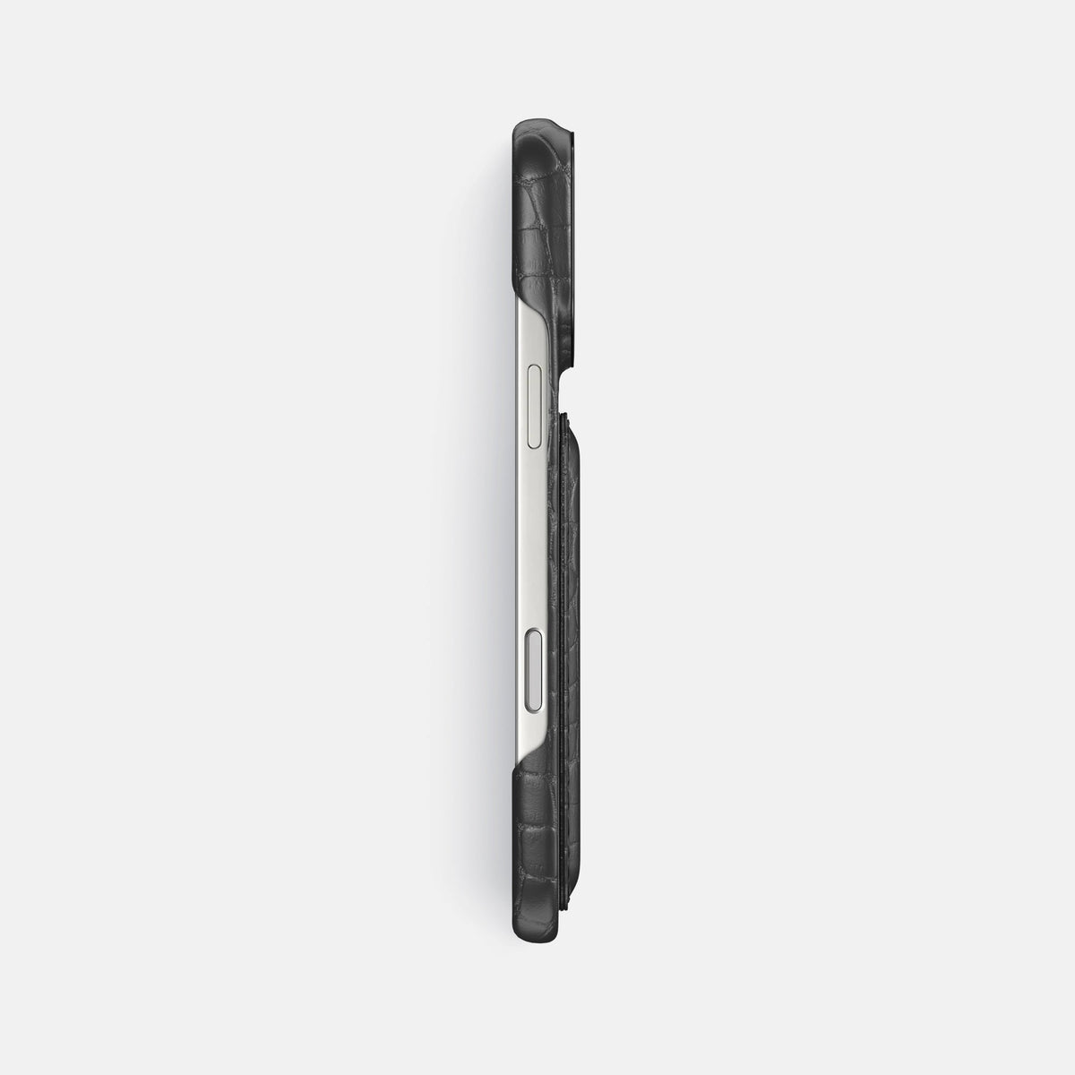 Double Card Case For iPhone 18 Pro Max In Alligator -3 | Grey-Black