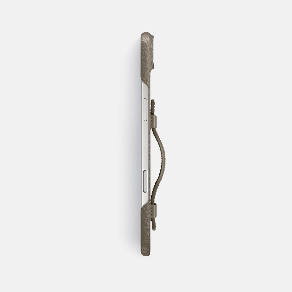 Handle Case For iPhone 17 Air In Calf -3 | Taupe-Steel
