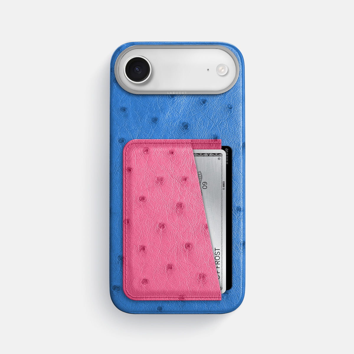 Double Card Case Coloré For iPhone 17 Air In Ostrich -1 | Royal-Blue-Steel