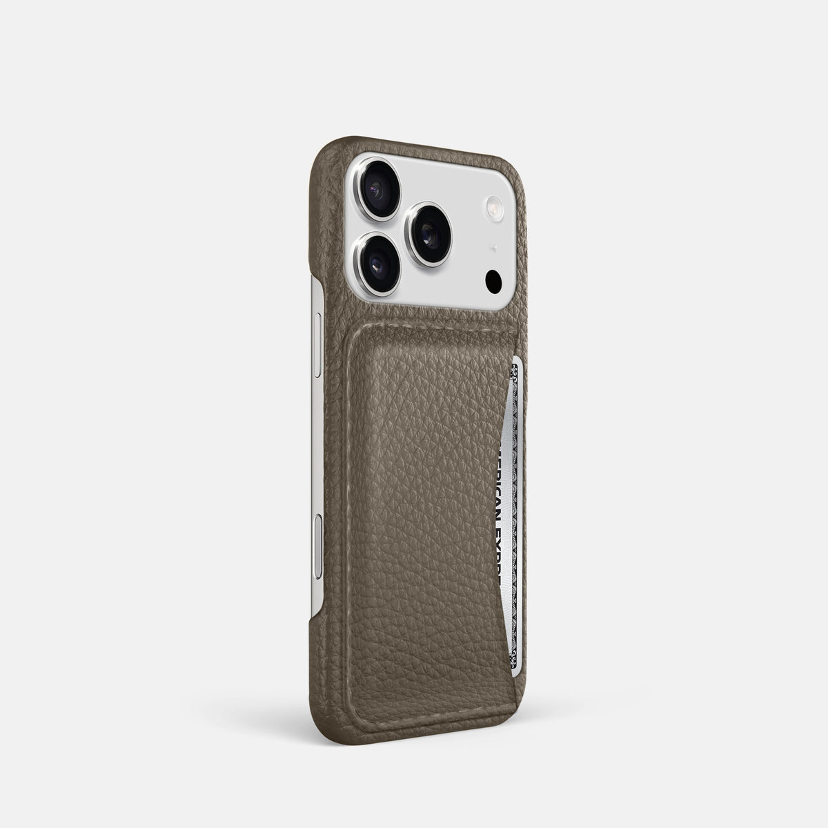 Slim Card Case For iPhone 17 Pro In Calf -2 | Taupe